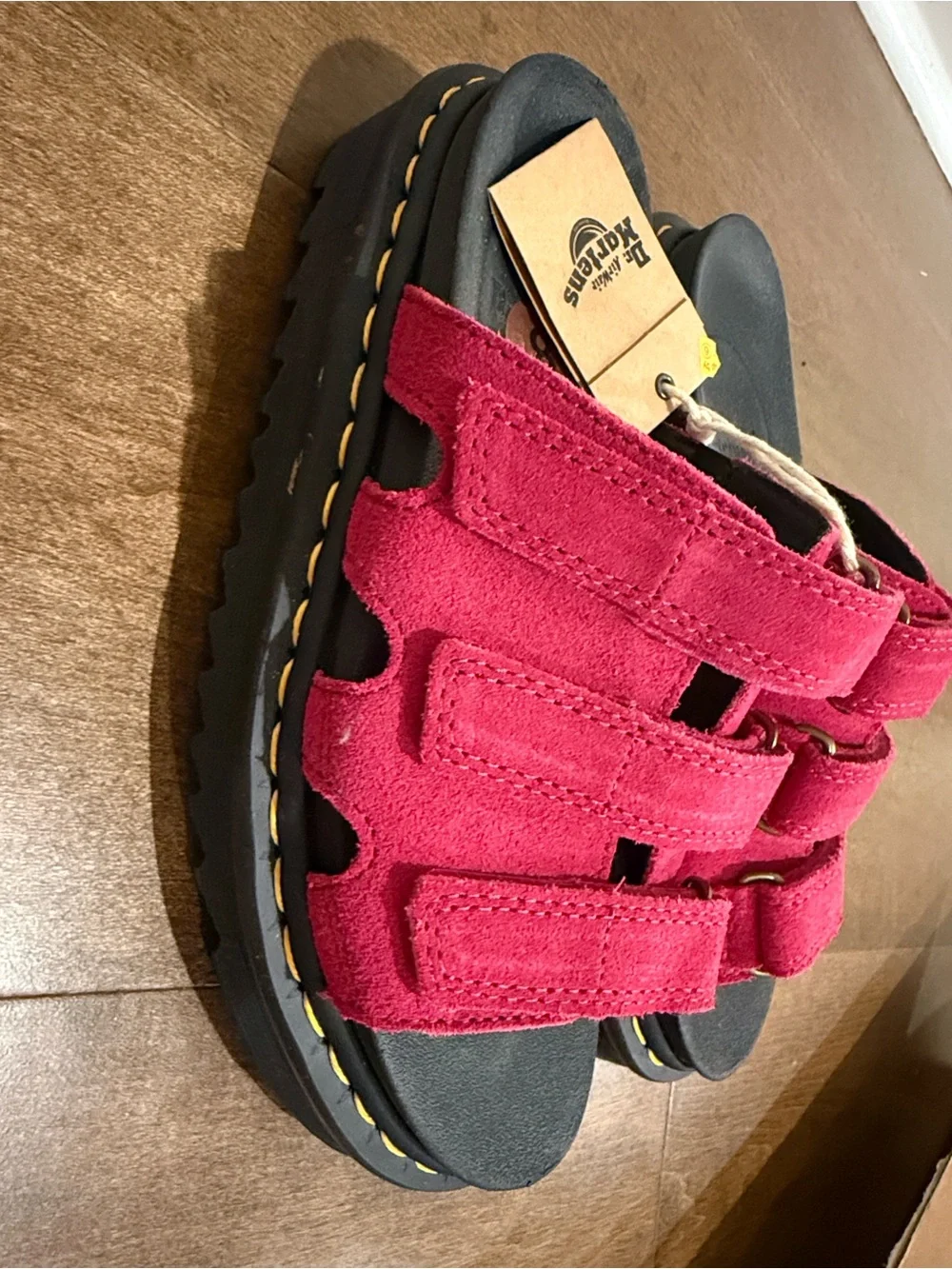 Dr. Martens  Pink Suede Triple-Strap Sandals - Picture 7 of 7